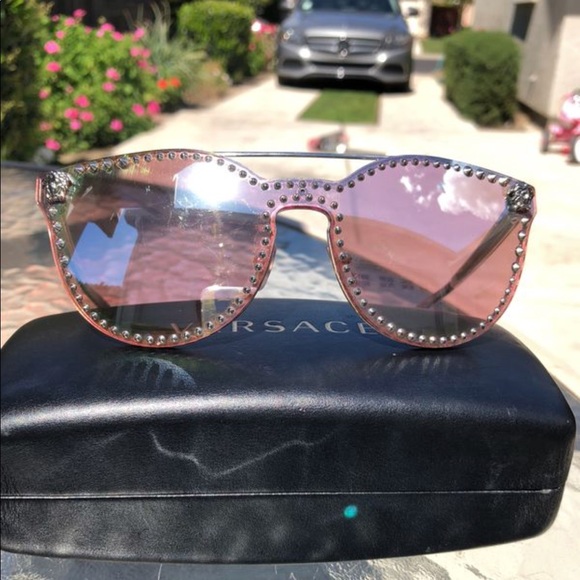 Versace Accessories - PINK MIRROR STUD VERSACE’S